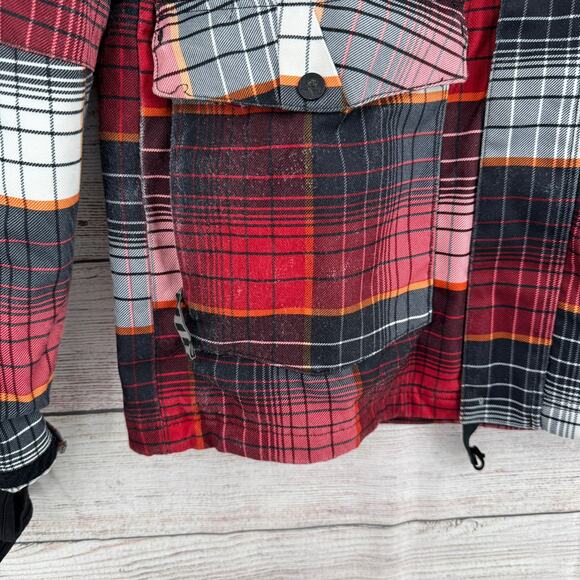 O'Neill Freedom Series 10kmm Plaid Snowboard Ski Jacket Mens Medium Red Black - Picture 7 of 16